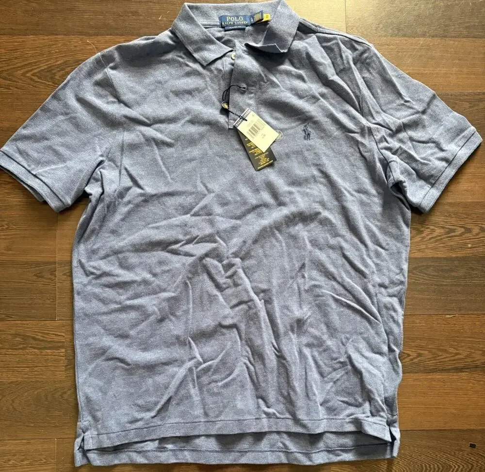 Polo Ralph Lauren Classic Fit Blue Polo Shirt L Brand New